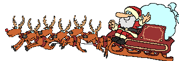 Pai Natal e as renas - Postal de Natal 