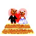 Noivos Ursinhos - Postal de Casamento 
