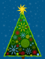 Árvore de Natal Moderna - Postal de Natal 