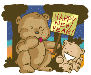 Ursinhos - Postal de Ano Novo 