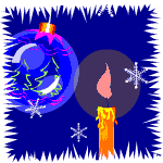 Vela e bola de Natal - Postal de Natal 
